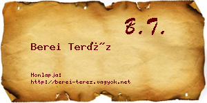 Berei Teréz névjegykártya